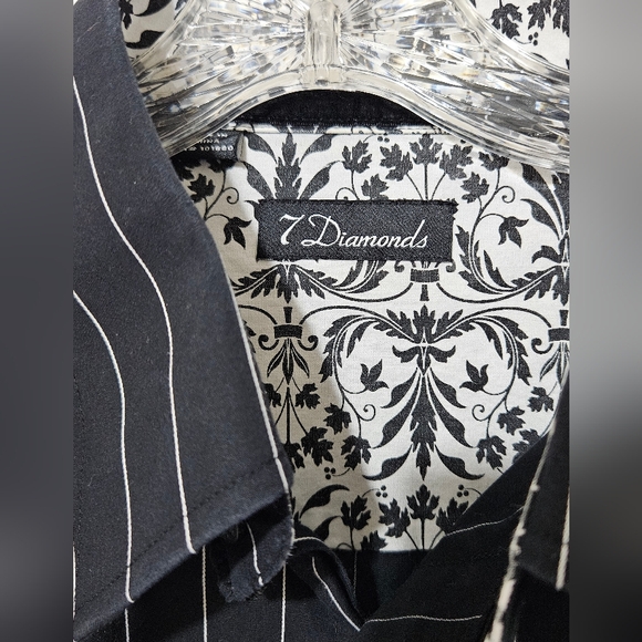 Men's 7 Diamond's Long Sleeve Collared Stripe Shirt - Picture 2 of 4